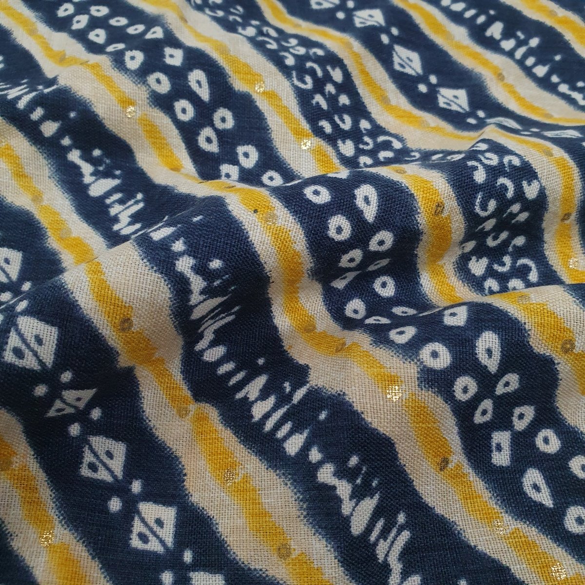 Unstitched Blue Leharia Kurta Pyjama