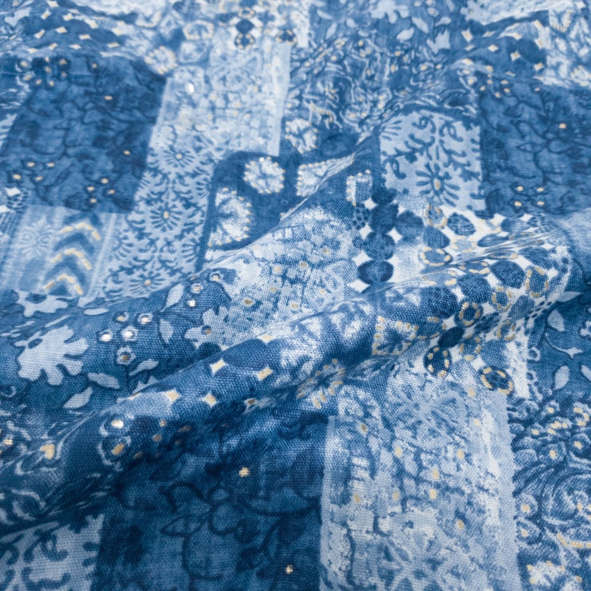 Unstitched Blue Navratri Kurta Pyjama