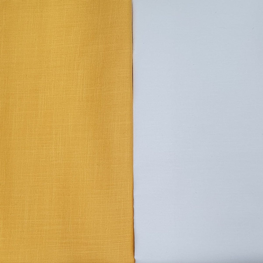 Kurta Set - Cotton Linen Yellow Kurta Pyjama - Regular - Dakshina Store