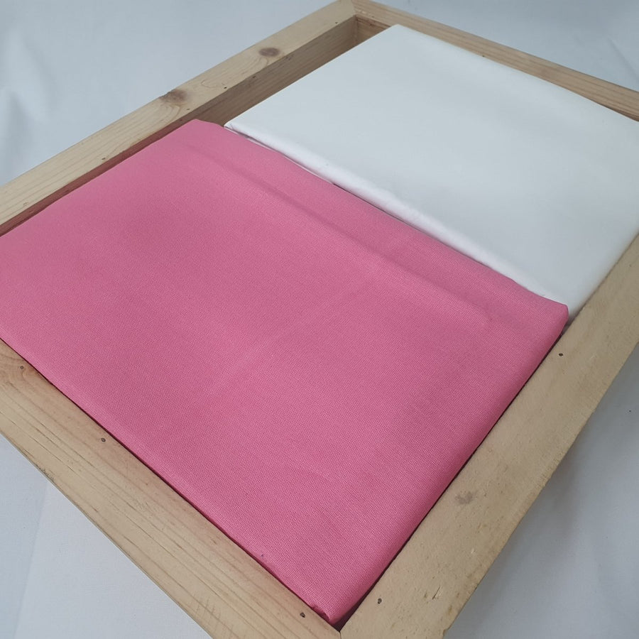 Kurta Set - [Cotton 100%] Kurta Pyjama (Pink) - Unstitched - Regular - Dakshina Store