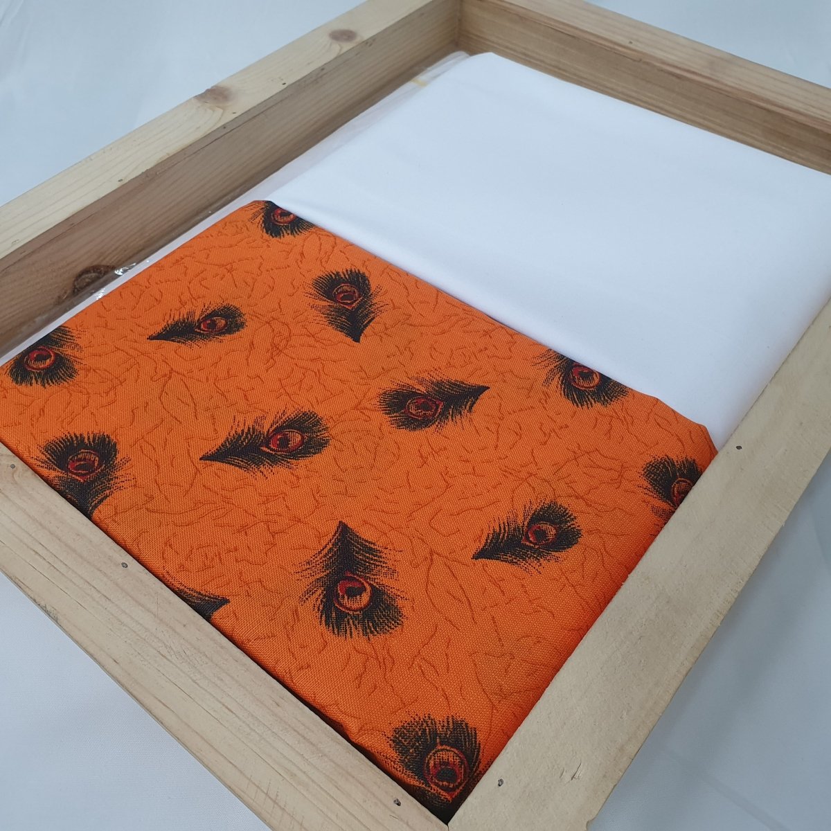 Kurta Set - [Printed] Kurta Pyjama (Bhagwat Orange) - Unstitched - Dakshina Store