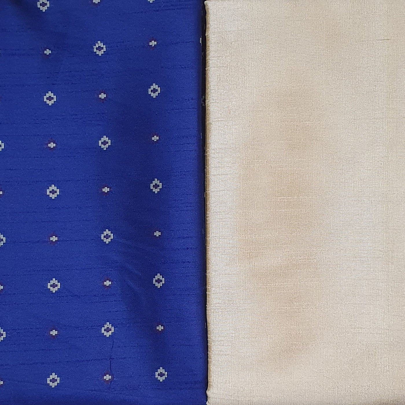 Kurta Set - Royal Blue Colour Butti Kurta Cream Pyjama - Dakshina Store